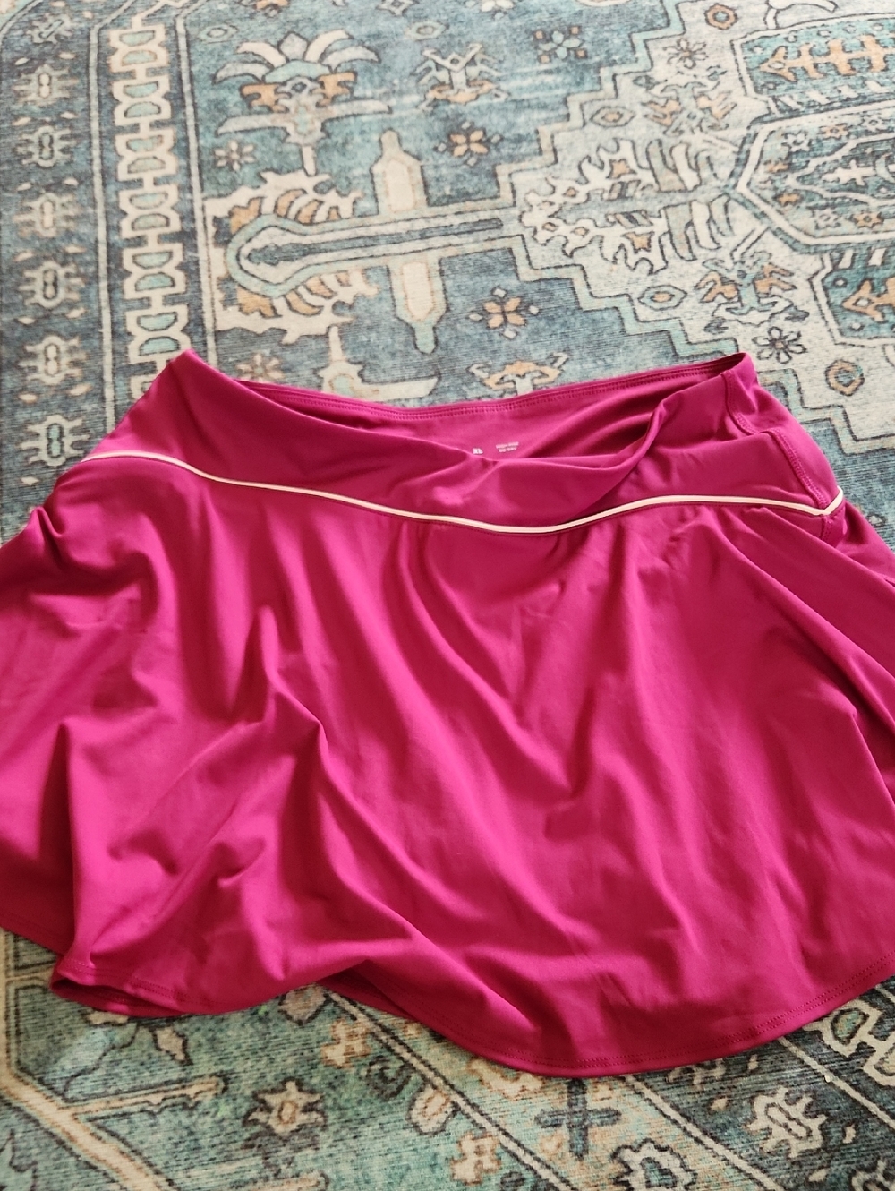 Magenta Athletic Skirt with Contrast Trim
